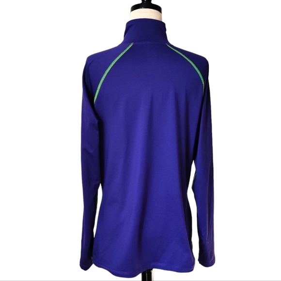 NIKE Pro Top XL Quarter Zip Long Sleeve Purple Green Athletic Pullover - Picture 3 of 12